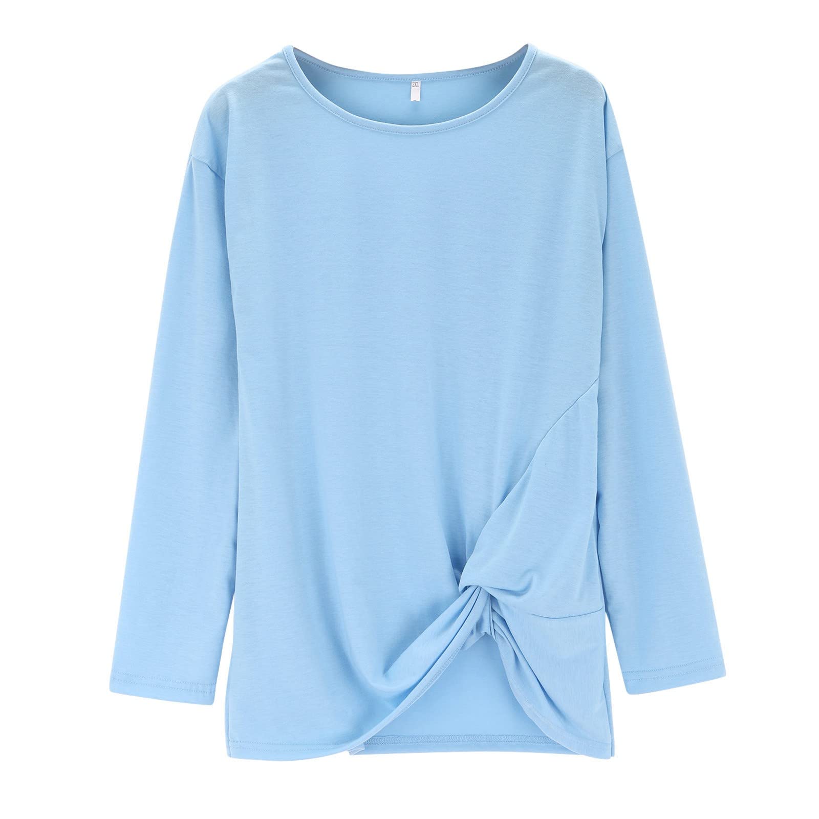 Ärmelloses Knoten-T-Shirt als lässiges Mädchenoberteil mit vorderer Blusenoptik Tunika-Stil (Blue, 4-5 Years)