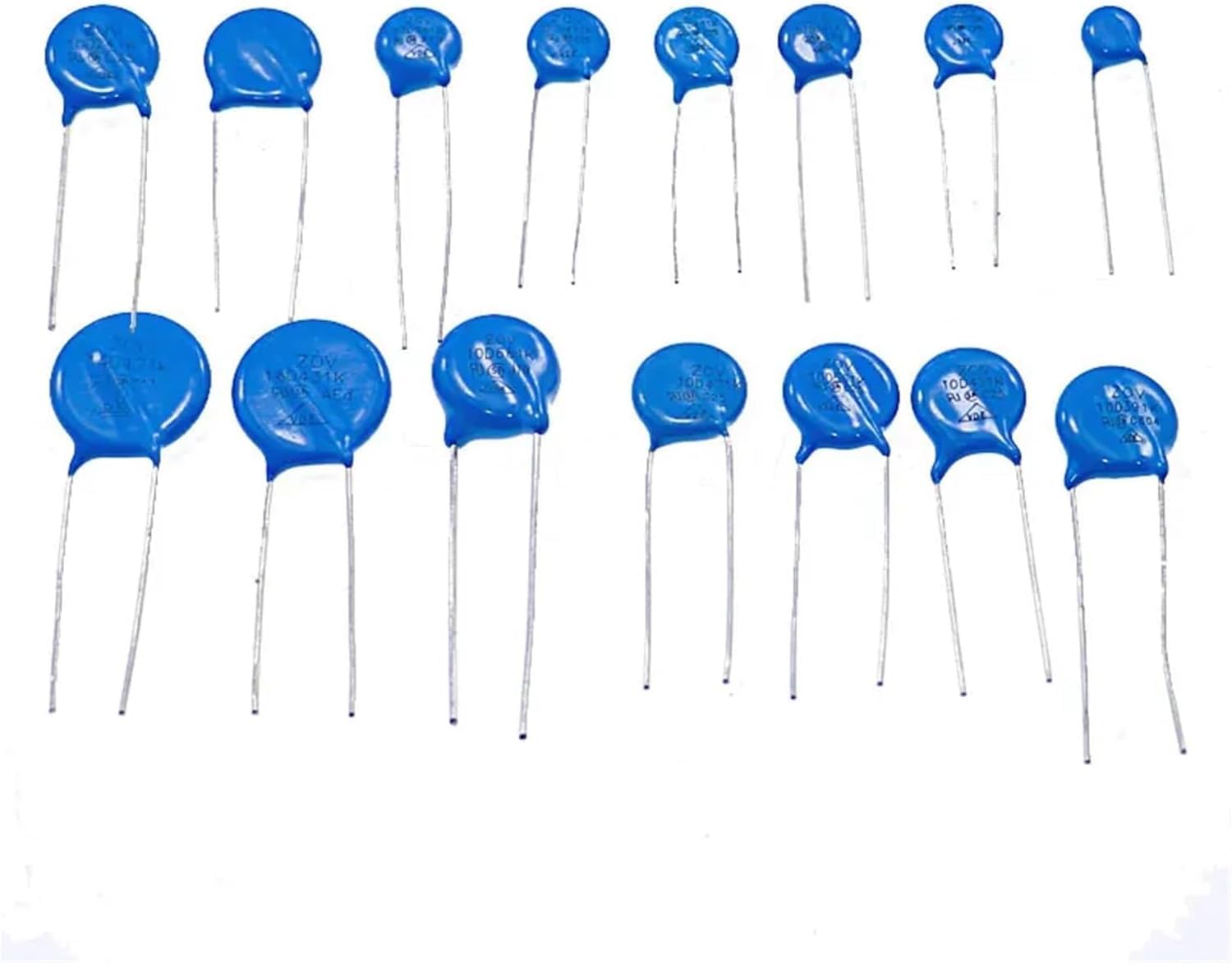 LeHang 150pcs 15value Varistor Resistor Kit Assortito 5D471K 7D471K 7D431K 10D471K 10D431K 10D241K 10D391K 14D431K 14D471K