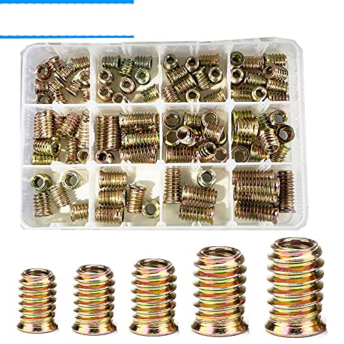 M6 M8 Ferro In Lega Di Zinco All'interno In Acciaio Al Carbonio Esagono Incassato Inserto Innesto Dado Filettato Per Mobili In Legno Assortimento Kit-M6 M8