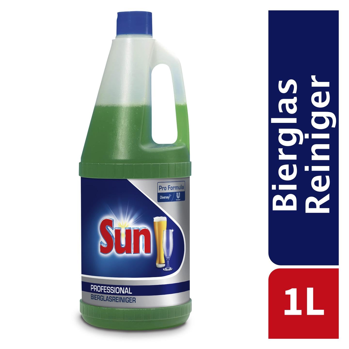 Sol profesional 7510831 cerveza mano lavavajillas detergente limpiador de vidrio para conservar la espuma, 1 L