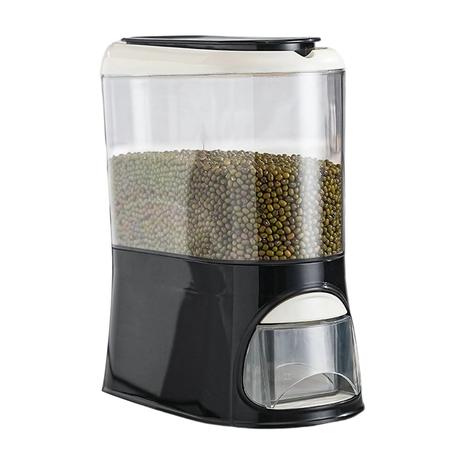Jazuaiao Spacious Clear Canister with Lid for Dry Foods Easy Grip Handle Visible Contents for Bulk Storage and Kitchen Use Sealing Grains Storage Bin