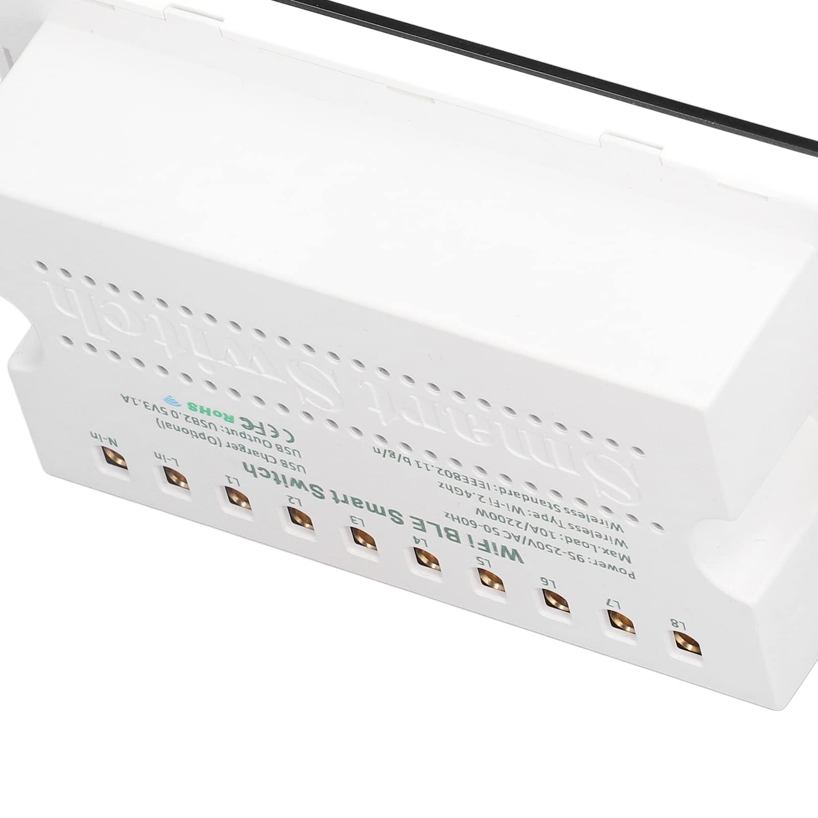 Yosoo Health Gear Interrupteur Mural Intelligent WiFi, 8 Gangs, Commande Tactile ABS, 95 à 250V AC, Commande Vocale à Distance avec Application, pour Appartement, Maison, Bureau, Hôtel