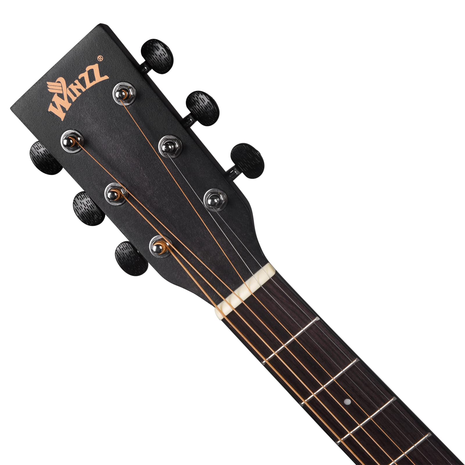 Winzz Guitare Acoustique 4/4 Débutant, Guitare Country et Folk 41 Pouces (Gravure Vintage) Noir
