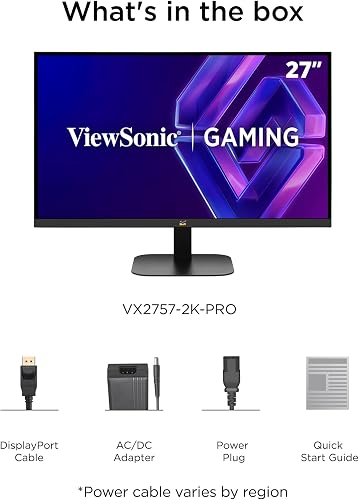 ViewSonic VX2757-2K-PRO Écran PC Gamer 27 Pouces WQHD 2560p x 1440p, 200Hz, 1ms MPRT, Compatible G-Sync, HDR10, IPS, 2 HDMI, Display Port, sans Scintillement - 8