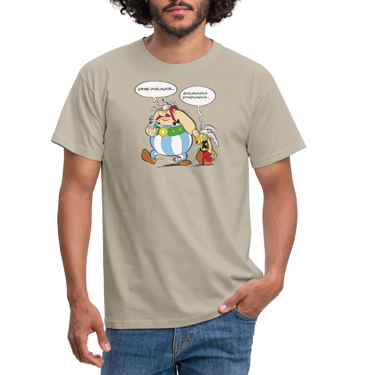 Asterix & Obelix T-Shirt Für Männer – Mit Idefix Design, Navy, Größe XL