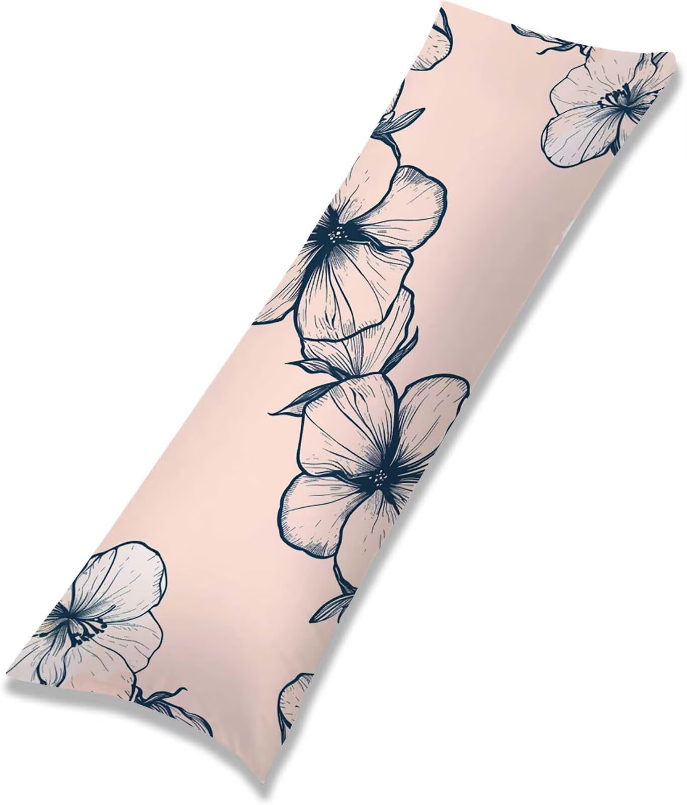 Rosa-30 Federe Cuscino Letto 55 x 160 cm, Grande Cuscini per Divano Lino, | Doppia Faccia Stampa, Semplice-3 Fodera per Cuscino Decorativa, con Cerniera, Cuscino per Dormire Sul Fianco j-156