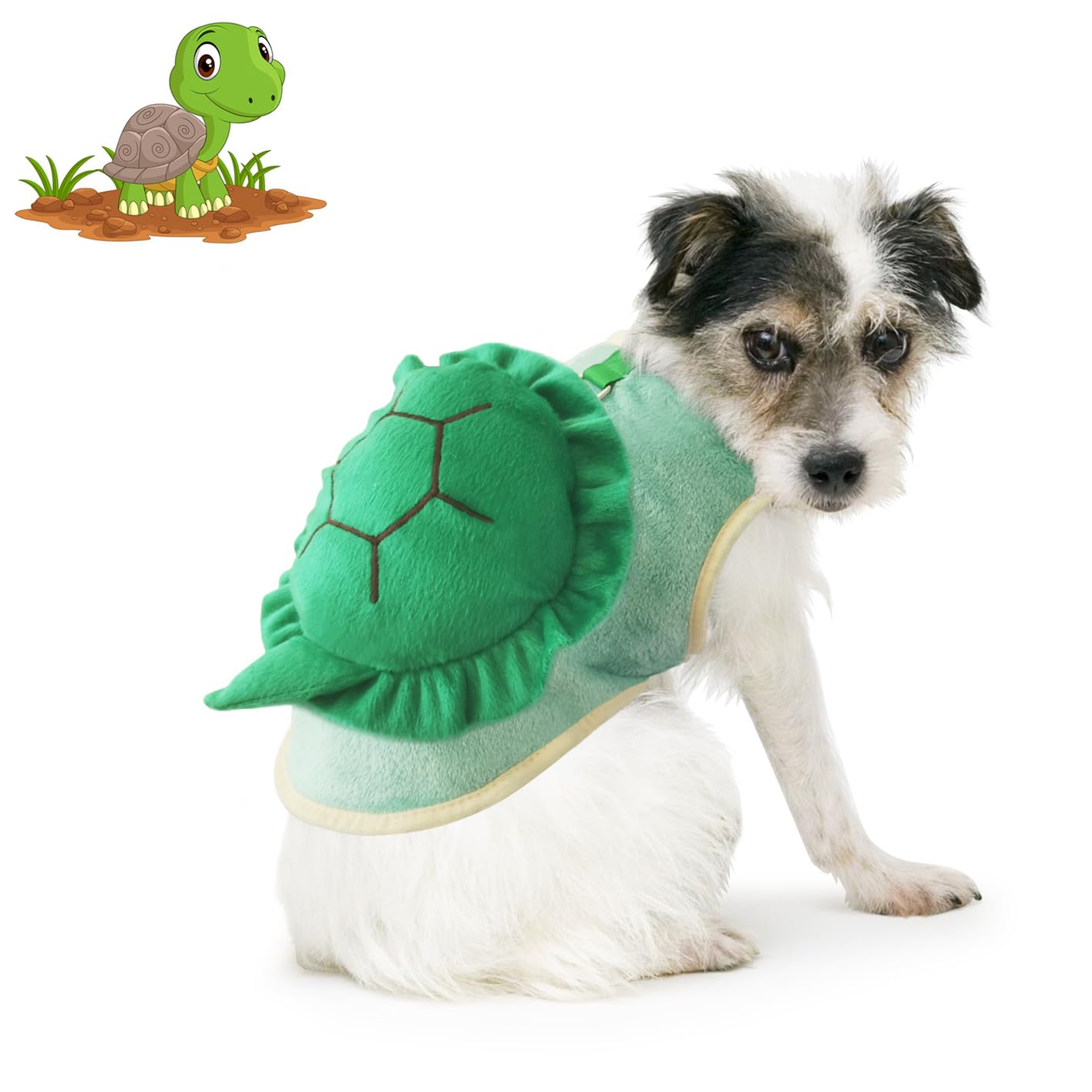Idepet Dog Costume Turtle Pet Cat Halloween Tortoise Costumes Funny Cosplay Outfit Christmas Party Puppy Winter Vest with Tow Ring Doggie Warm Sweater Cat Coat (Small)