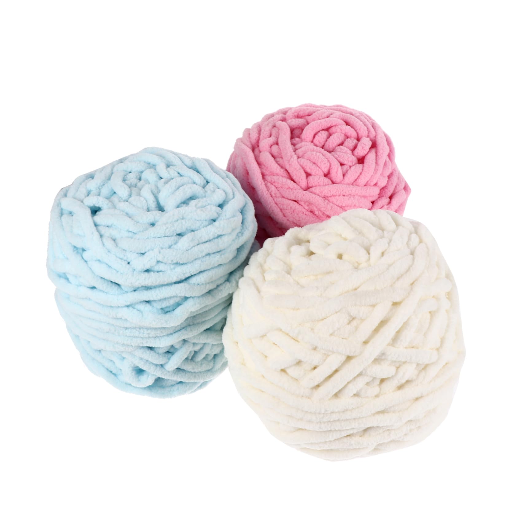 TEHAUX 3 Pcs Ball of Yarn Giant Yarn Soft Diy Kits T Shirt Yarn Crochet Yarn Multi Colored Yarn Crochet for Kids Crochet Project Kits Woolen Yarns Child Cotton Blanket Manual