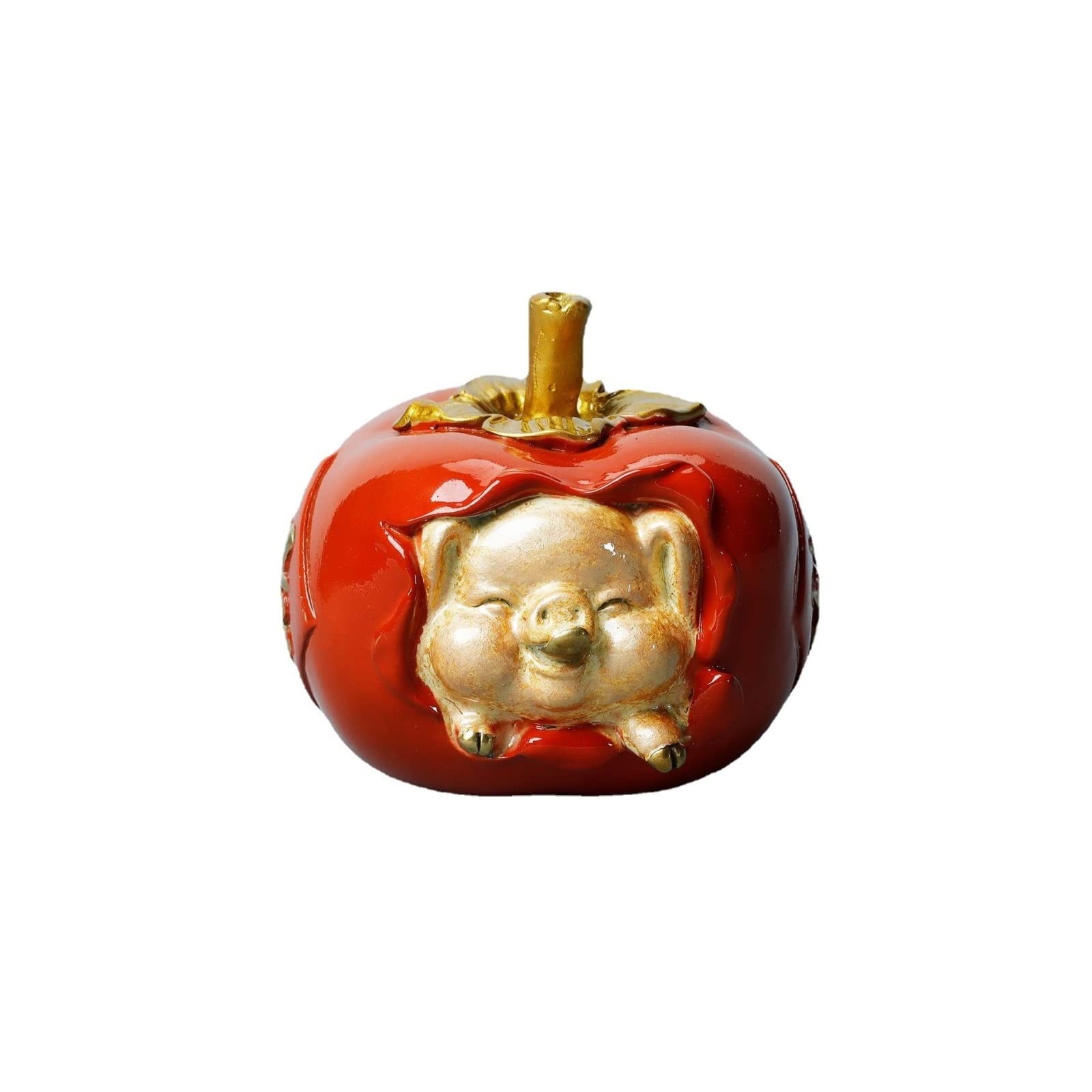 ZZlei2yu-12 Home Decor Ornament All Things Go Well Copper Pig Copper Persimmon Desktop Brass Entryway Ornaments Coffee Table Desk Decorations Crafts Colorful Ornament