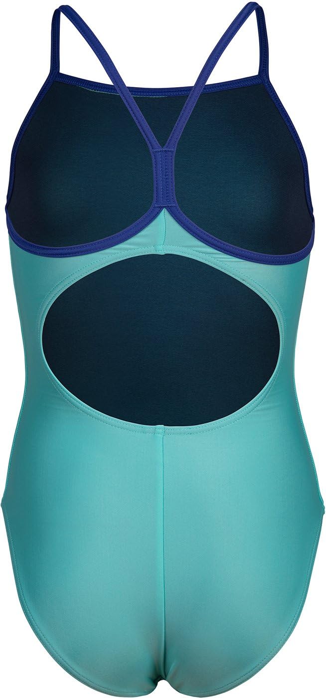 ARENA Girl's Swimsuit Light Drop SOLID NEON Blue Multi
