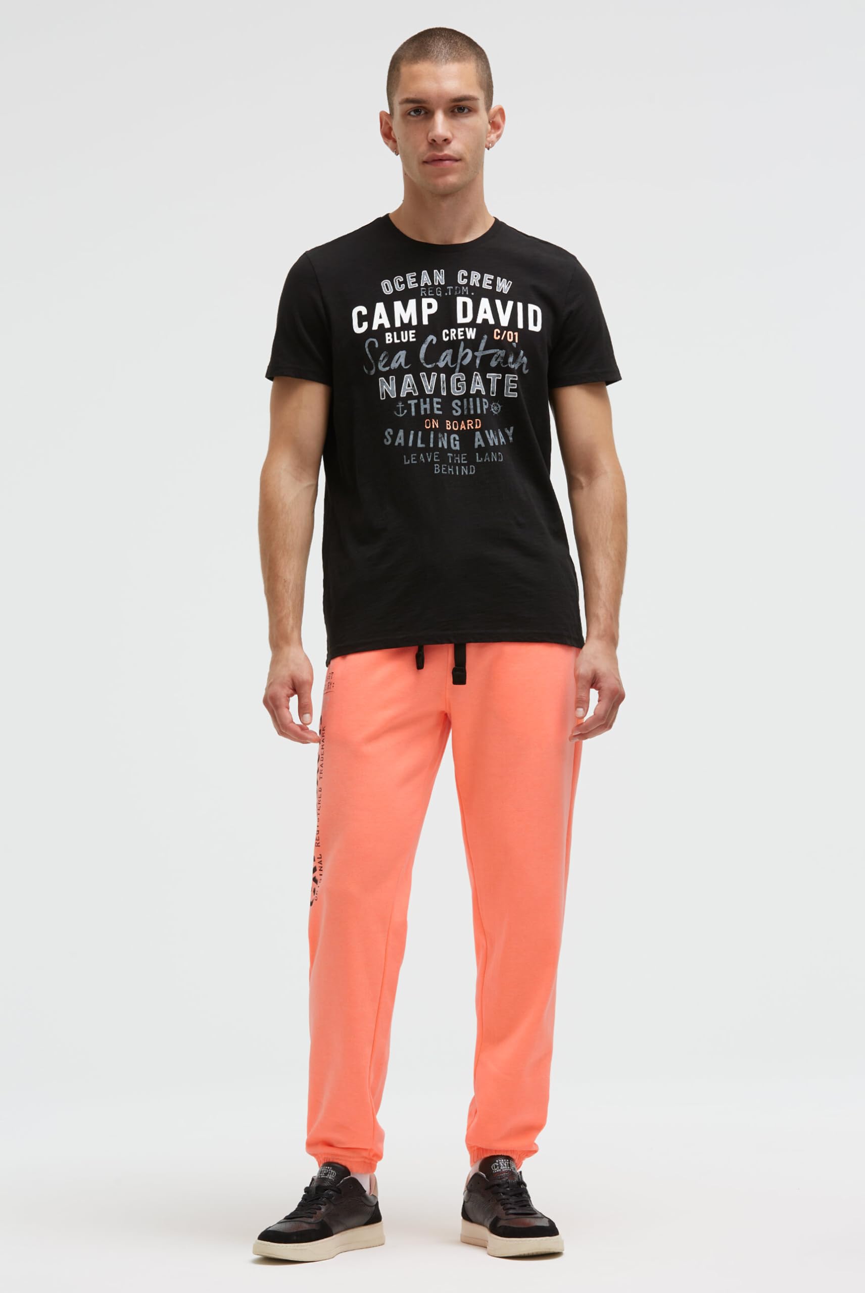 Camp David Herren Jogginghose mit Logo Print