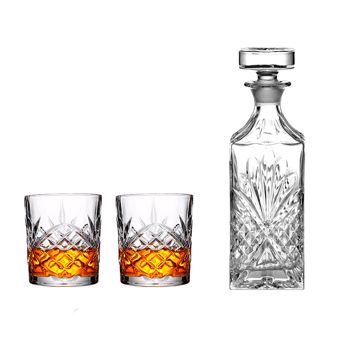 Vasos De Whisky De Cristal Antiguos, Clásicos De 7.7 Onzas, Juego De 2/4/6 Tazas De Cristal Soplado A Mano con Fondo Grueso Y Pesado En Una Caja Cócteles Scotch Bourbon Manha