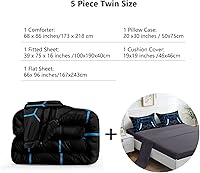Vista 4 de ROWADALO 5 Pieces Gaming Bedding Set for Boys Gamer Comforter Set Twin Size,Game Controller Comforter for Boys Kids Teen 3D Gamepad Microfiber