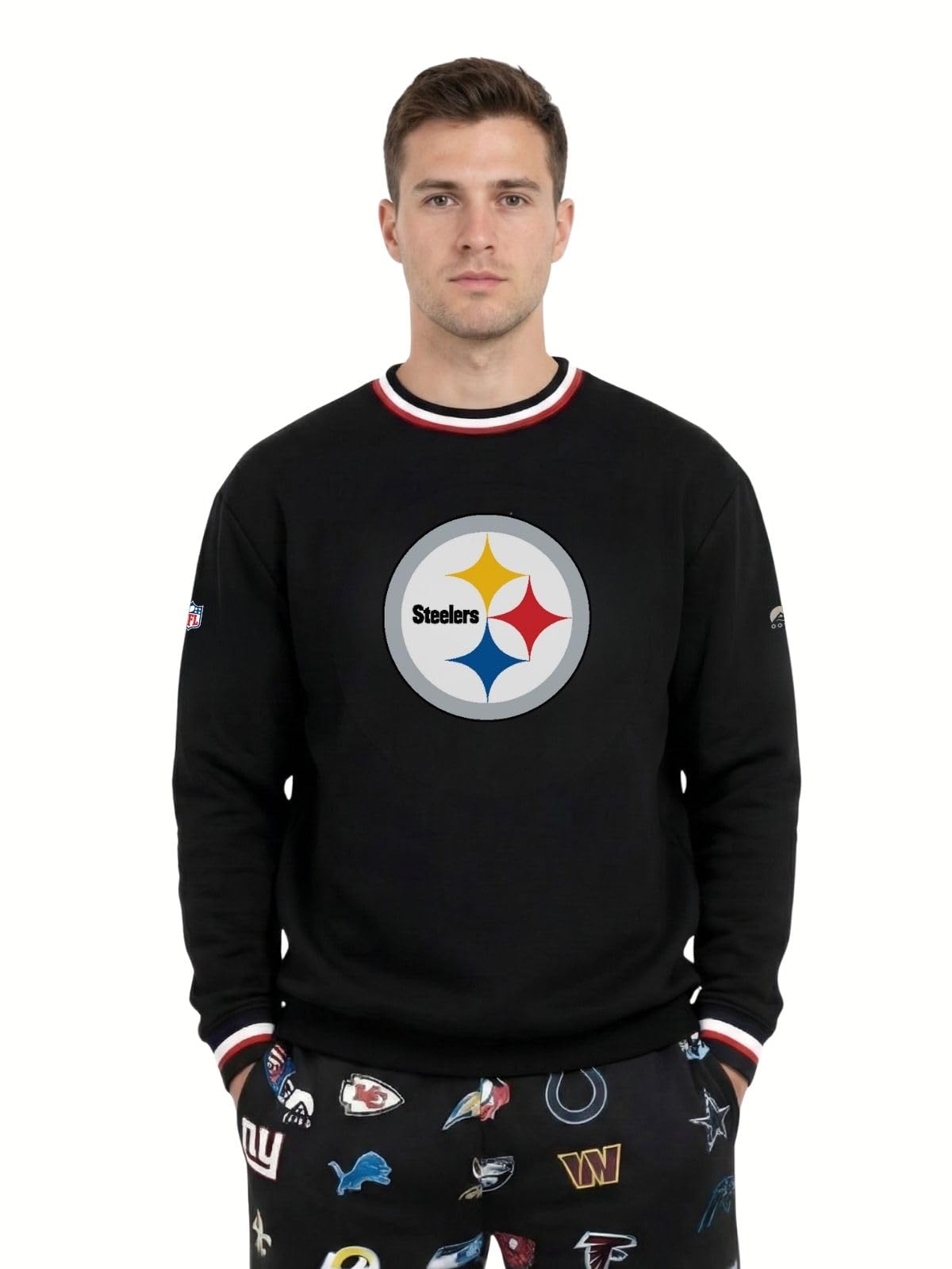 OOSC Mens Pittsburgh Steelers Sweatshirt, Black, L EU