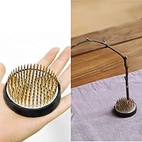 Vista 4 de Paquete de 2 ranas florales Kenzan redondas para arreglos florales de 2.4 pulgadas (dorado)