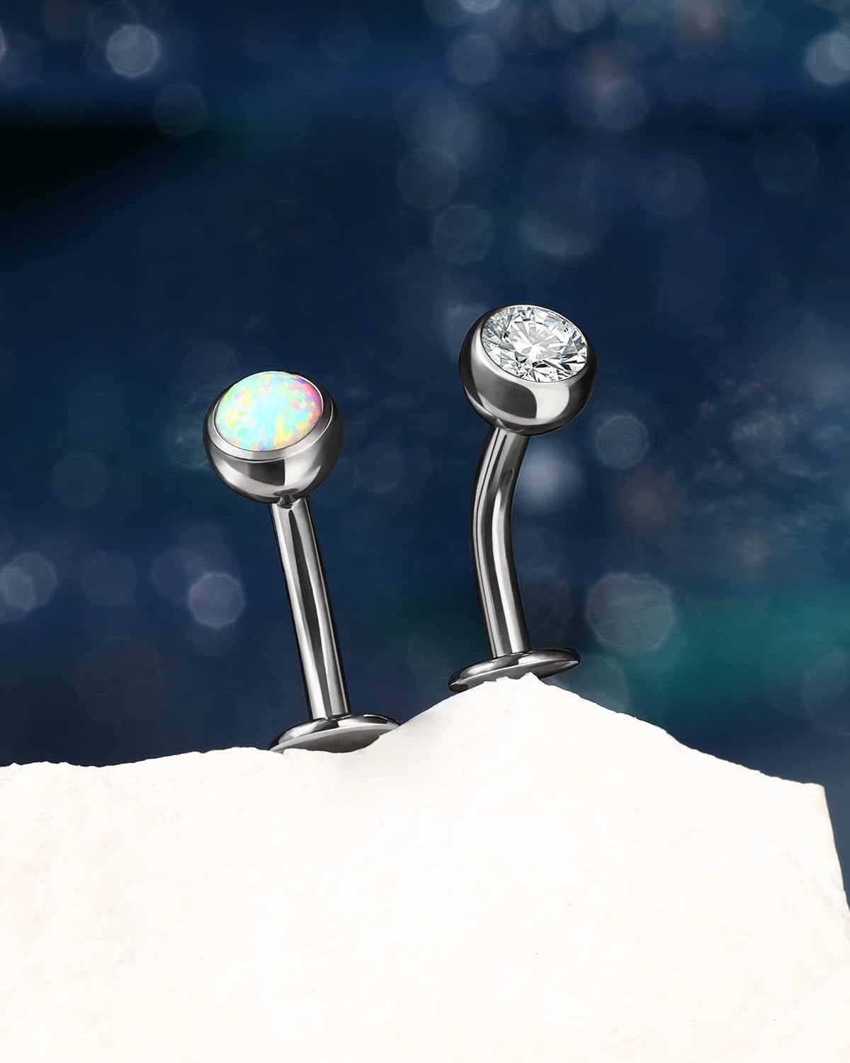 Cocharm Floating Belly Button Rings - Titanium Navel Rings for Women, Threadless Flat Bottom Belly Piercing Jewelry, Hypoallergenic - Image 5