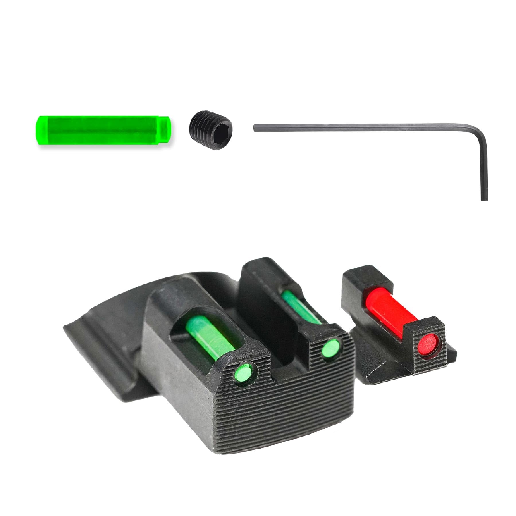 TAG PRECISION TSF TAC Fiber Gun Sight Compatible with Novak 1911 Commander/Officer/Defender 10MM Auto/.45 ACP (.260/.500) | Steel Nitride Coated Front & Rear Handgun Sights