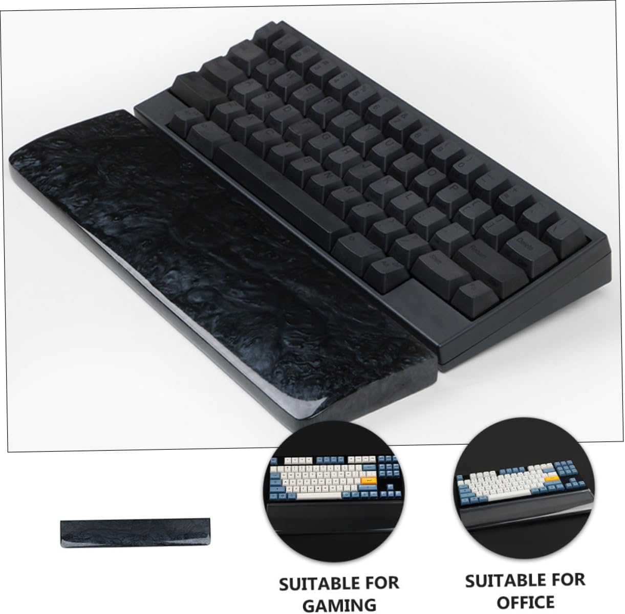 NUOBESTY Computer Keyboard Wrist Support Cushion Ergonomic Resin Hand Rest Pad for Typing Gaming Design for Comfort and for Office Use Home Workstations