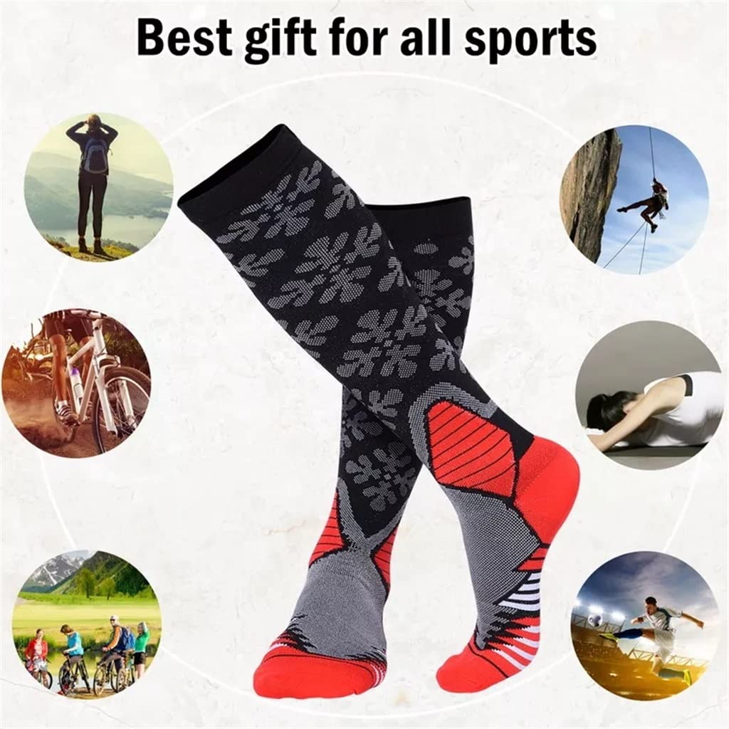 Skarpety 7 kolorów Casual Unisex Miedź Skarpety kompresyjne Kobiety Mężczyźni Kolano Wysokie Stockings Męskie Damskie Miękkie Skarpety Damskie Skarpety Chłopcy (Kolor: Czerwony Rozmiar: Kod S-M)