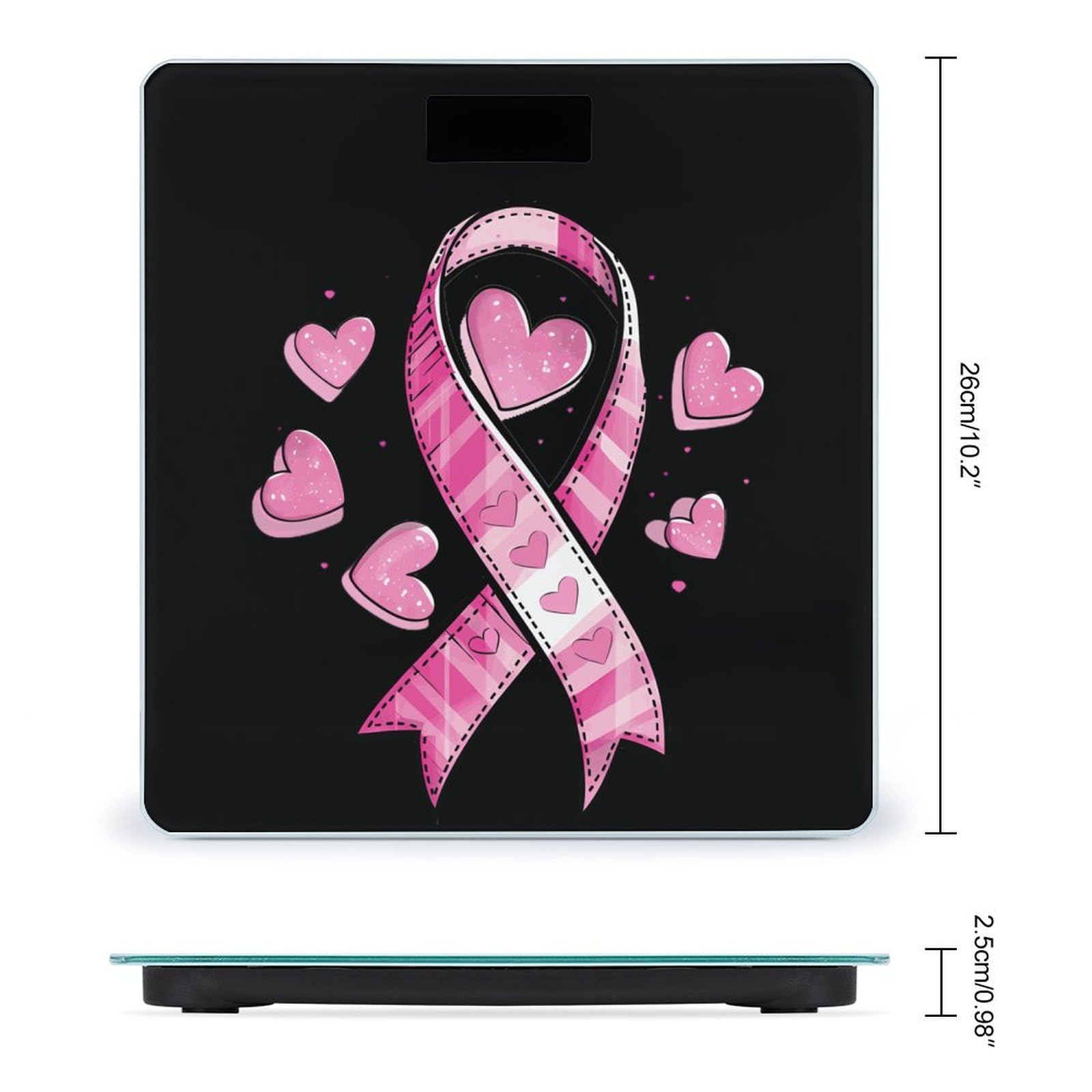 Breast Cancer Awareness Ribbon Scale for Body Weight Bathroom Digital Body Weight High Precision Scale for Home Office