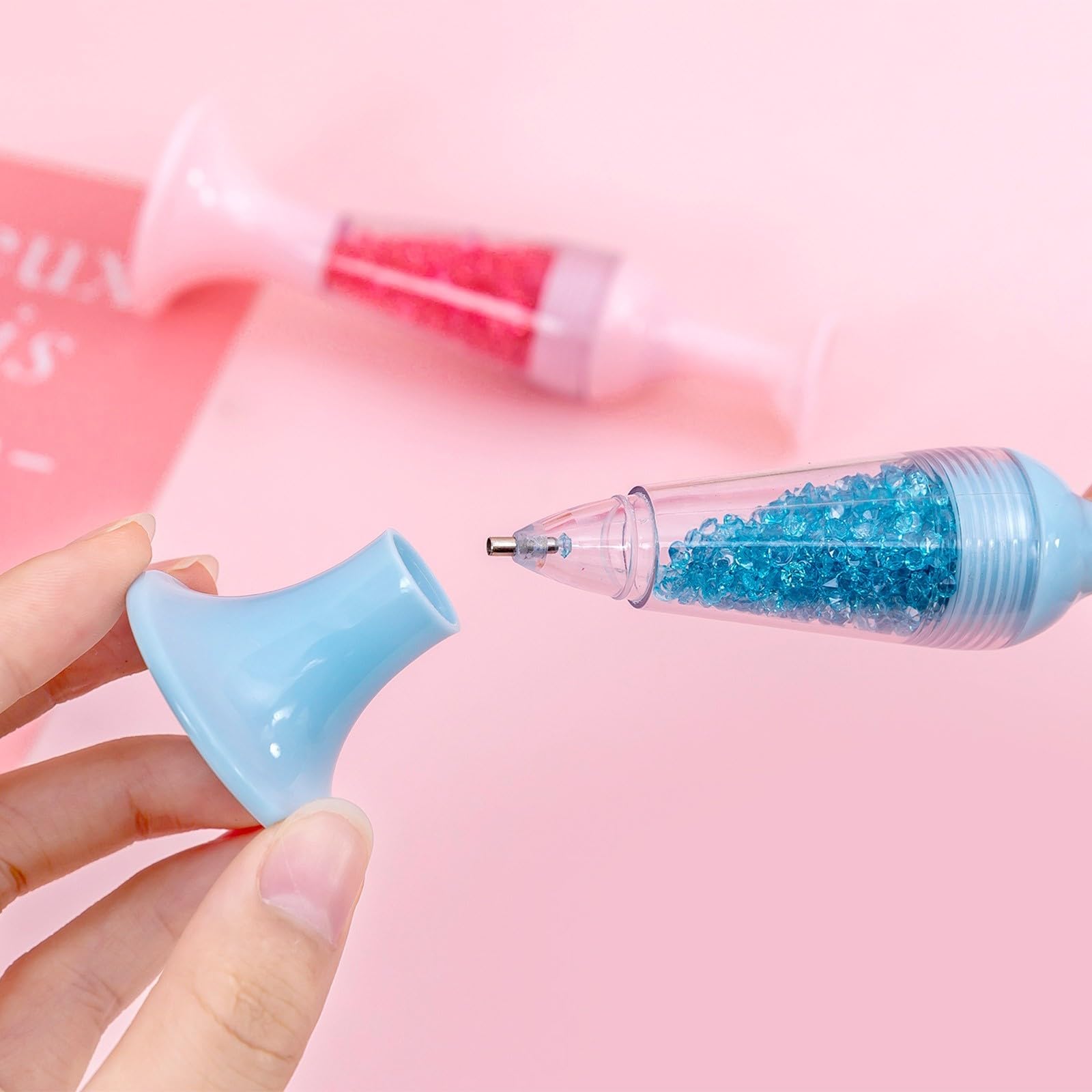 3 Stück Diamantmalerei Stifte – Nachfüllbar, Mit Blumentopf-Design & Tablett – Für DIY & Nagelkunst
