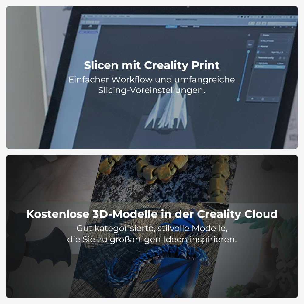 Creality Ender 3 V3 SE 3D Drucker, 250mm/s schnellere Druckgeschwindigkeit, CR Touch Auto-Nivellierung FDM 3D Printer mit Sprite Direct Extruder, Doppelte Z-Achse, Druckgröße 220x220x250mm