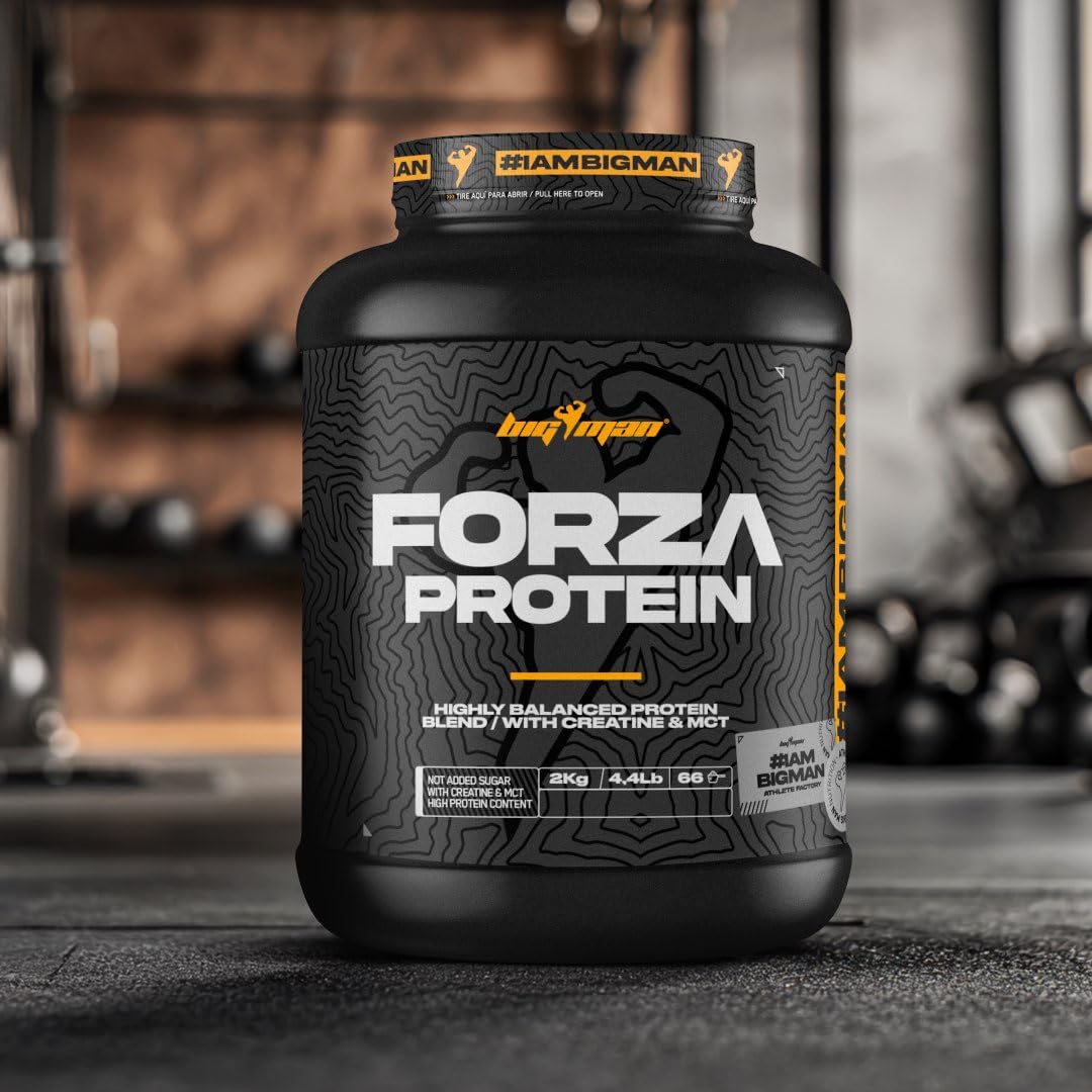 BigMan | Pack FORZA PROTEIN 2kg + CREATINA 300 GR | Proteína 80% | Aislado proteína Soja + Concentrado Whey | Creatina | Alto Contenido en Proteínas (Chocolate)