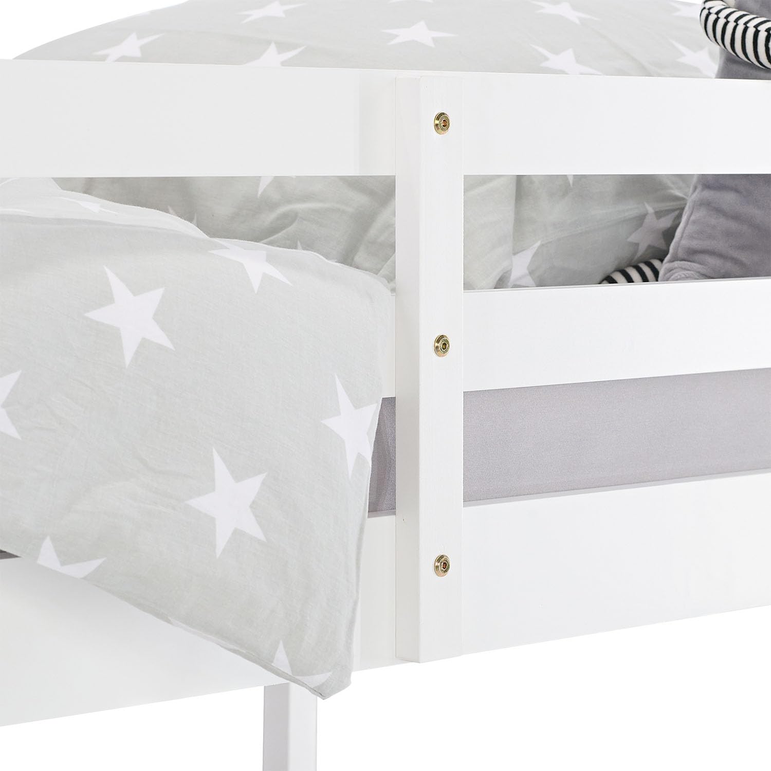 Homestyle4u Etagenbett 90x200 mit Stauraum Holz Weiß Doppelstockbett Hochbett 90x200 für 2 Kinder mit Lattenrost | Artikel 1431