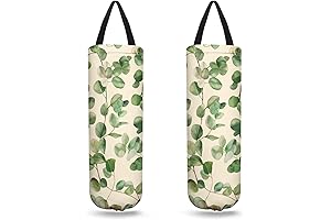 Green Leaves Plastic Bag Holder: Wall-Mounted Convenience for Your Kitchen