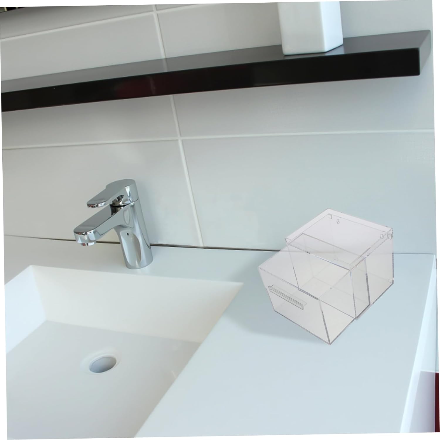 Acrylic Face Towel Storage Box Towel Organizers Storage Wall Mount Holder