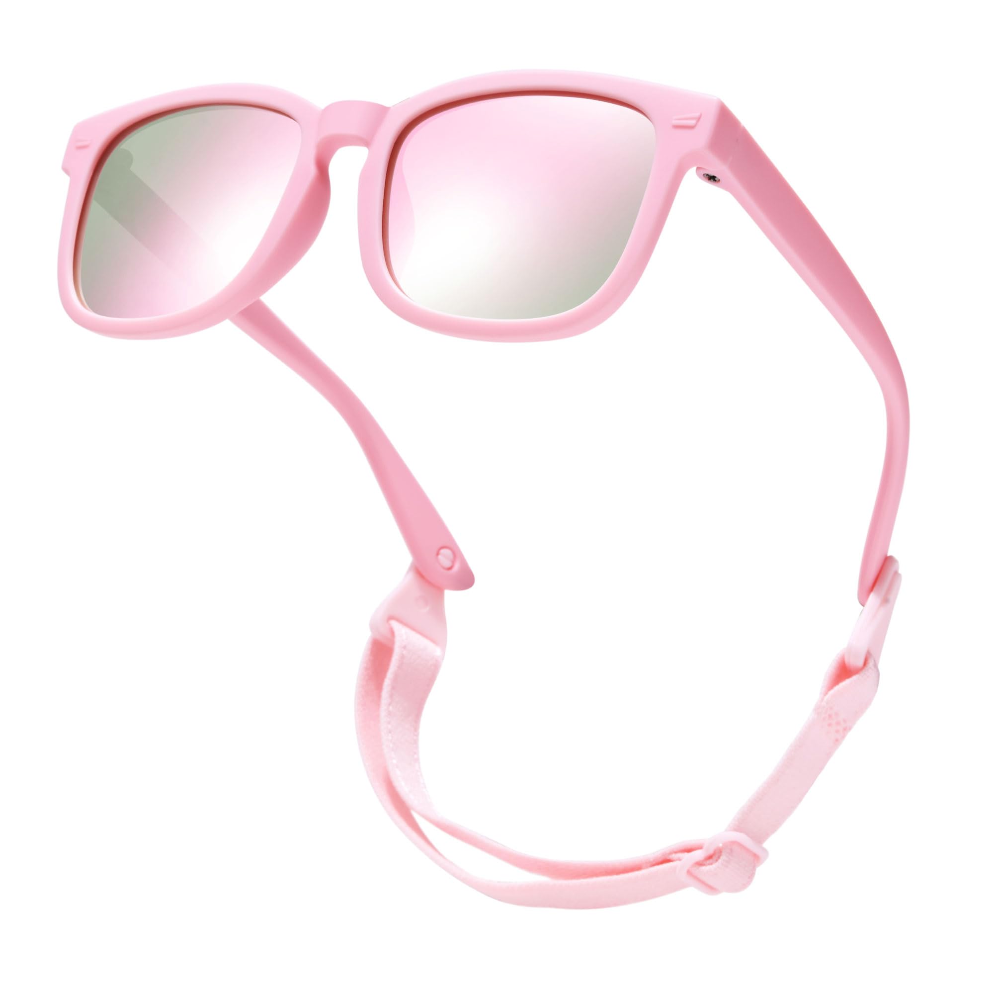 Polarized Baby Sunglasses with Strap UV400 Infant 0-24 Months | Adjustable Strap for Newborn Toddler Girls Boys, TPEE BPA-free Frame, UV400 Protection, Baby Beach Essentials