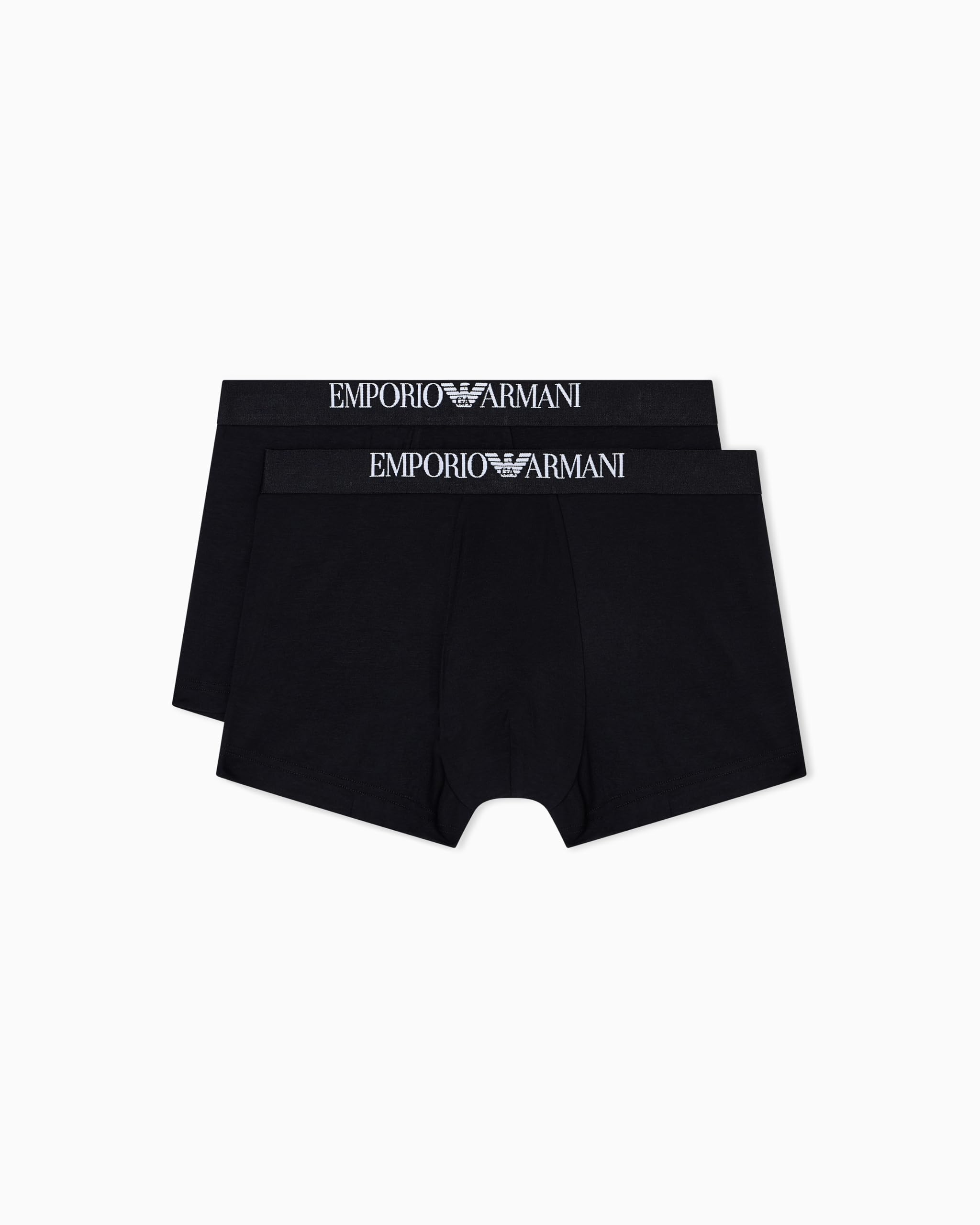 Emoprio Armani Men's Soft Touch Bamboo Viscose 2-Pack Trunk, Black/Black, M (Pack of 2)