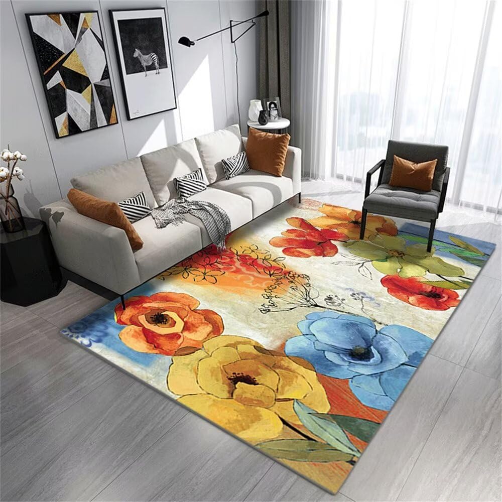 Tapis chambre bebe fille lavable et ultra doux grand format 180X250cm couleur fixe