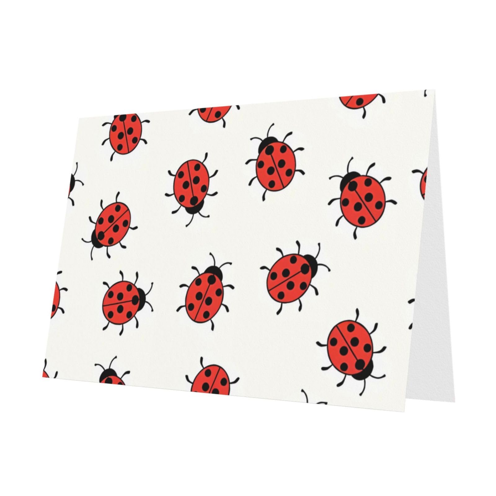Marienkäfer-Einladungskarten – 8er Pack Mit Blätterdesign, 14x10 Cm, Inkl. Umschläge