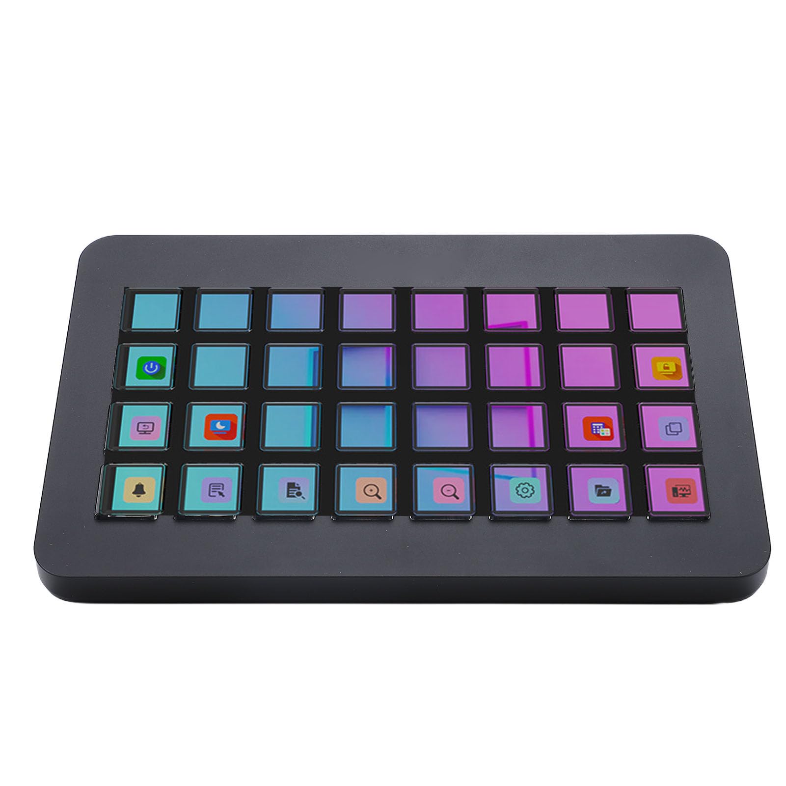 GOWENIC 32-Tasten-Makrotastatur, Programmierbare LCD-Tasten mit Anpassbaren Anzeigebildern für PC und OS X, Optimierte Workflow-Steuerung für Videobearbeitung und Live-Streaming (Black)