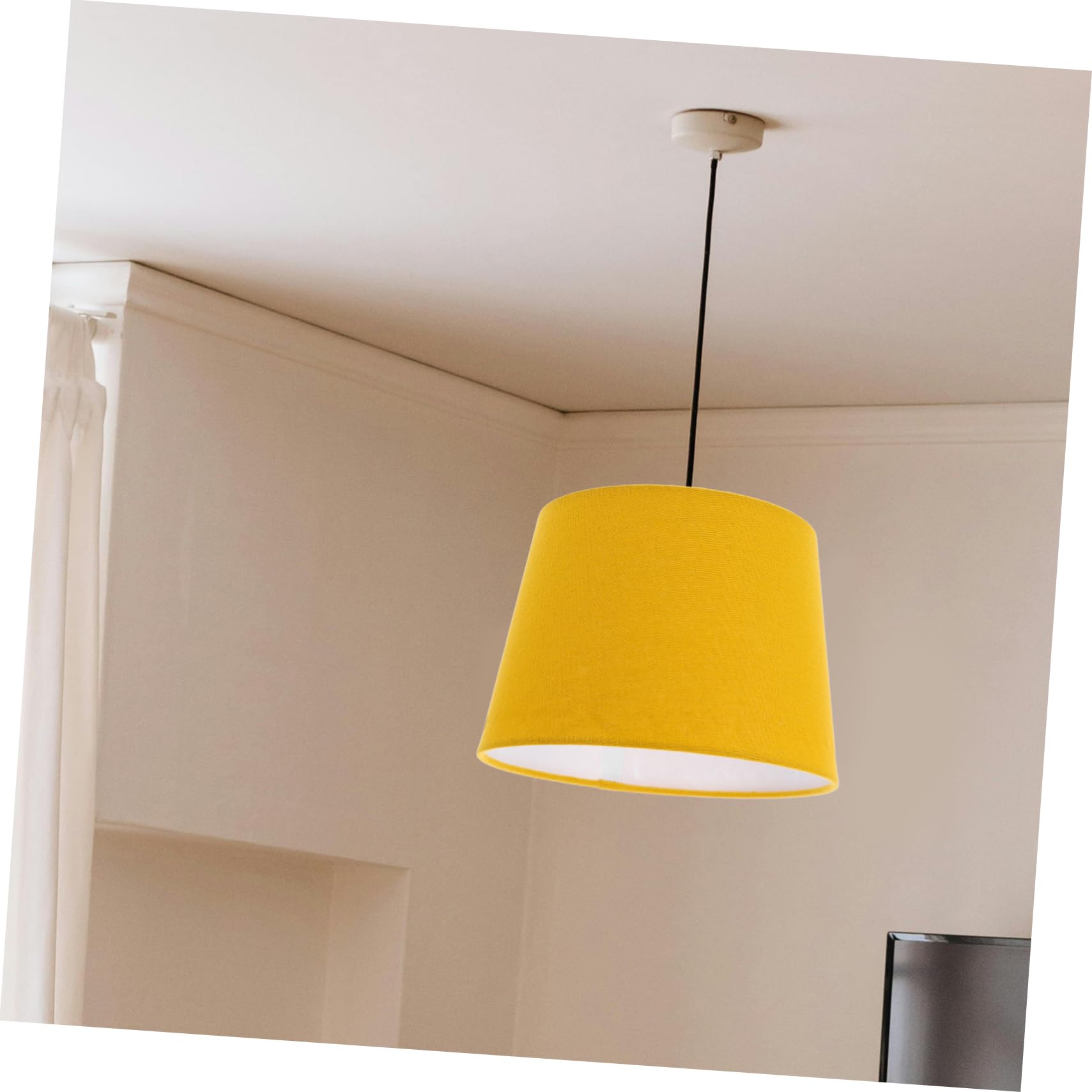 EXCEART Copri Lampada Giallo in Stoffa e Metallo, Facile da Installare, Design Semplice per Lampada da Tavolo o Applique in Camera da Letto