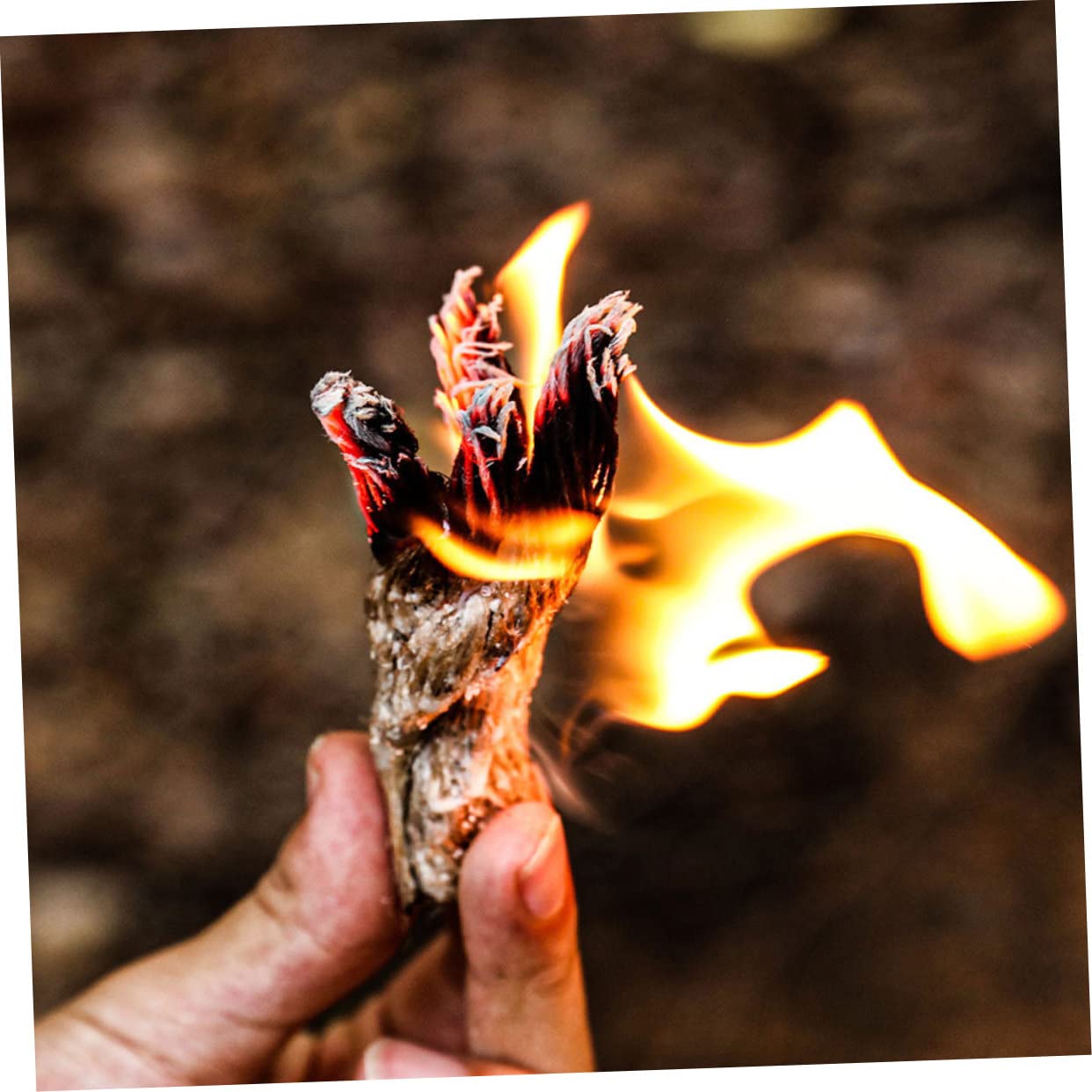 Gogogmee 5pcs Jute Rope Fire Starter for Camping Outdoor BBQ Emergency Easy Ignition Wick Cord Weather-Resistant Fire Starting Accessory