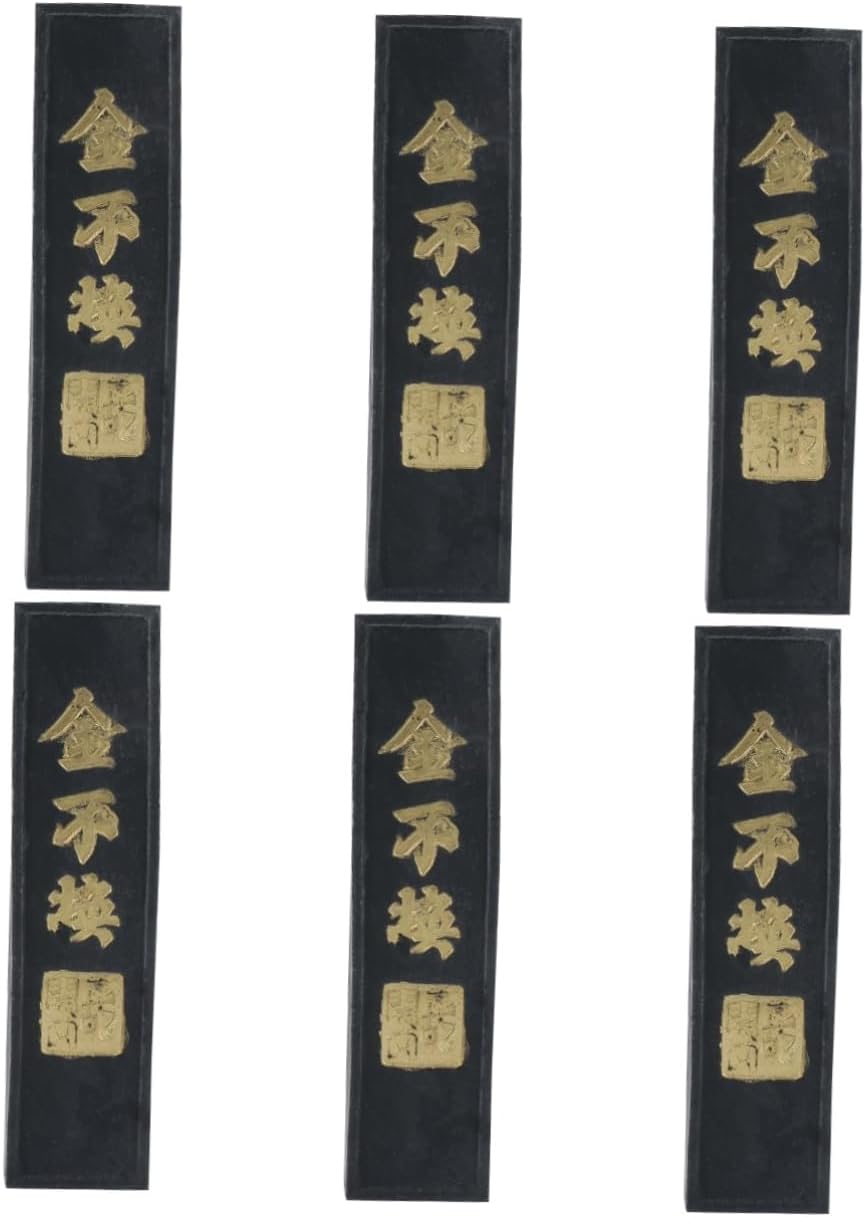 NUOBESTY 6 Pcs Chinese Calligraphy Ink Stick Set Traditional Ink Blocks for Chinese Japanese Calligraphy and Painting with Inkstone Accessory