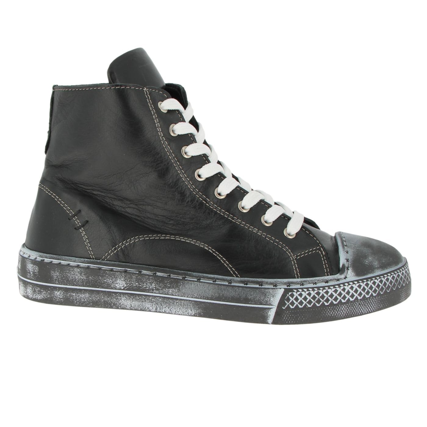 Andrea Conti Women's Lace-Up Sneaker, Black Dirty, 7.5 UK