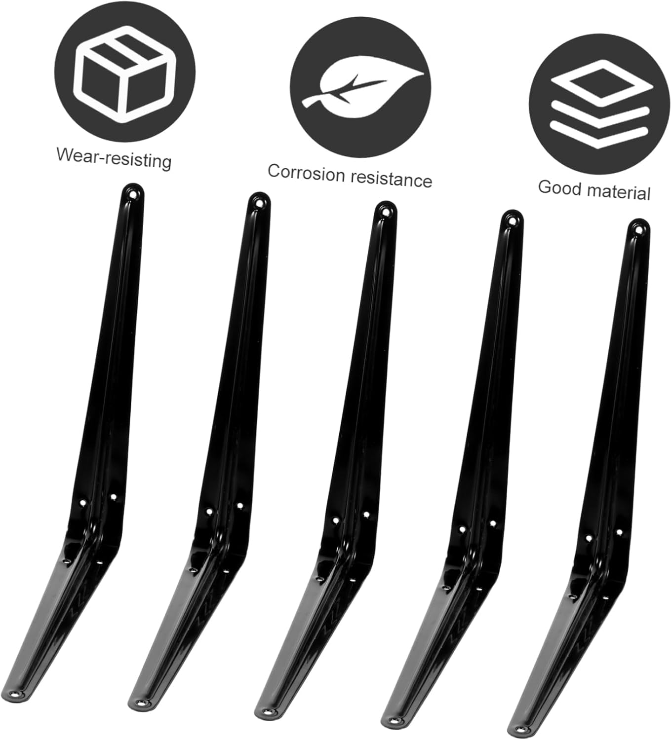 DOITOOL 10pcs DIY Space-Saving Metal Painted Thickened Triangle Bracket for Wall Shelf Brackets