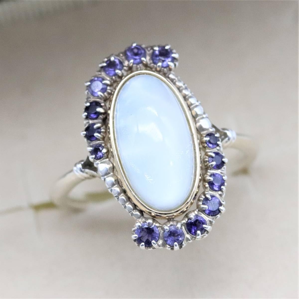 Amazon.co.jp: アガット ラリマー クォーツ アイオライト K10 SV  