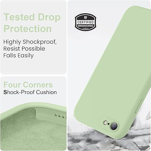 Miniatura 5 de Vooii Funda para iPhone SE 20223rd2020, iPhone 87, silicona líquida mejorada con bordes planos protección de cámara forro de microfibra suave