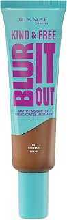 Rimmel London Kind & Free BLUR IT OUT Matte Foundation, 607, Mahogany, All-Day Control, Light Matte Finish, 30 ml