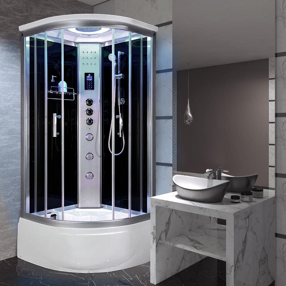 Vidalux Black Miami Steam Shower Cabin (900 X 900 X 2200Mm) Size 5
