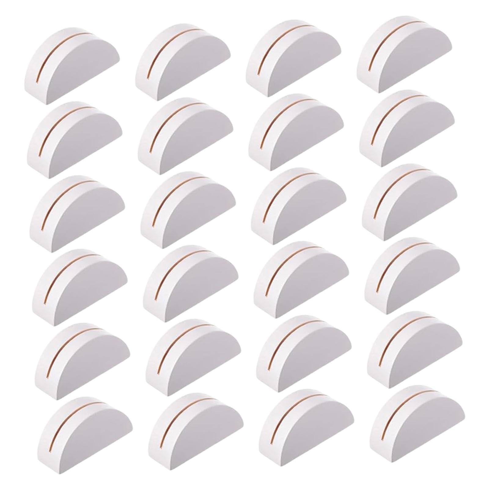 Housevibe White Wooden Place Card Holders (24-Pack) – Minimalist Table Name Stands & Menu Clips For Birthday Party Decorations, Events