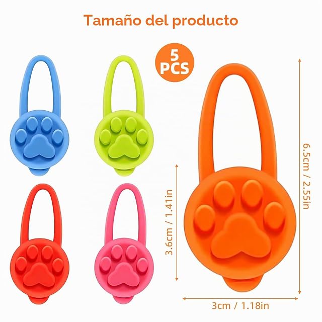 Foto 2 de 8 de iPobie - Colgante luminoso para perros, 5 piezas, collar de seguridad para perros, de silicona, LED, colgante…