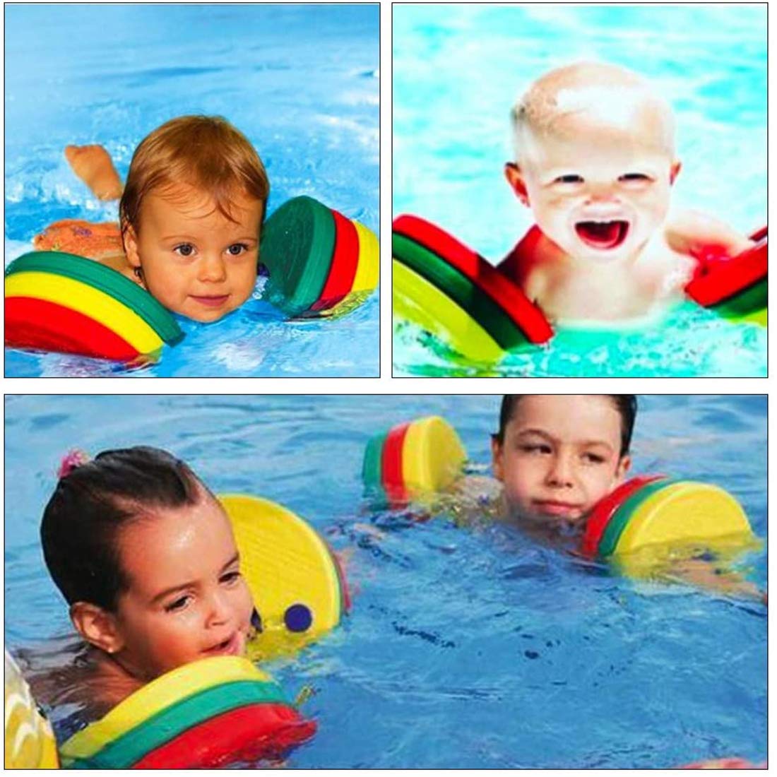 6 Piezas Manguitos de natación para niños, Manguitos Piscina, Hechos de Espuma, Piscina Discos Flotantes, Apto para Ayudar a los niños en el Aprendizaje de la natación