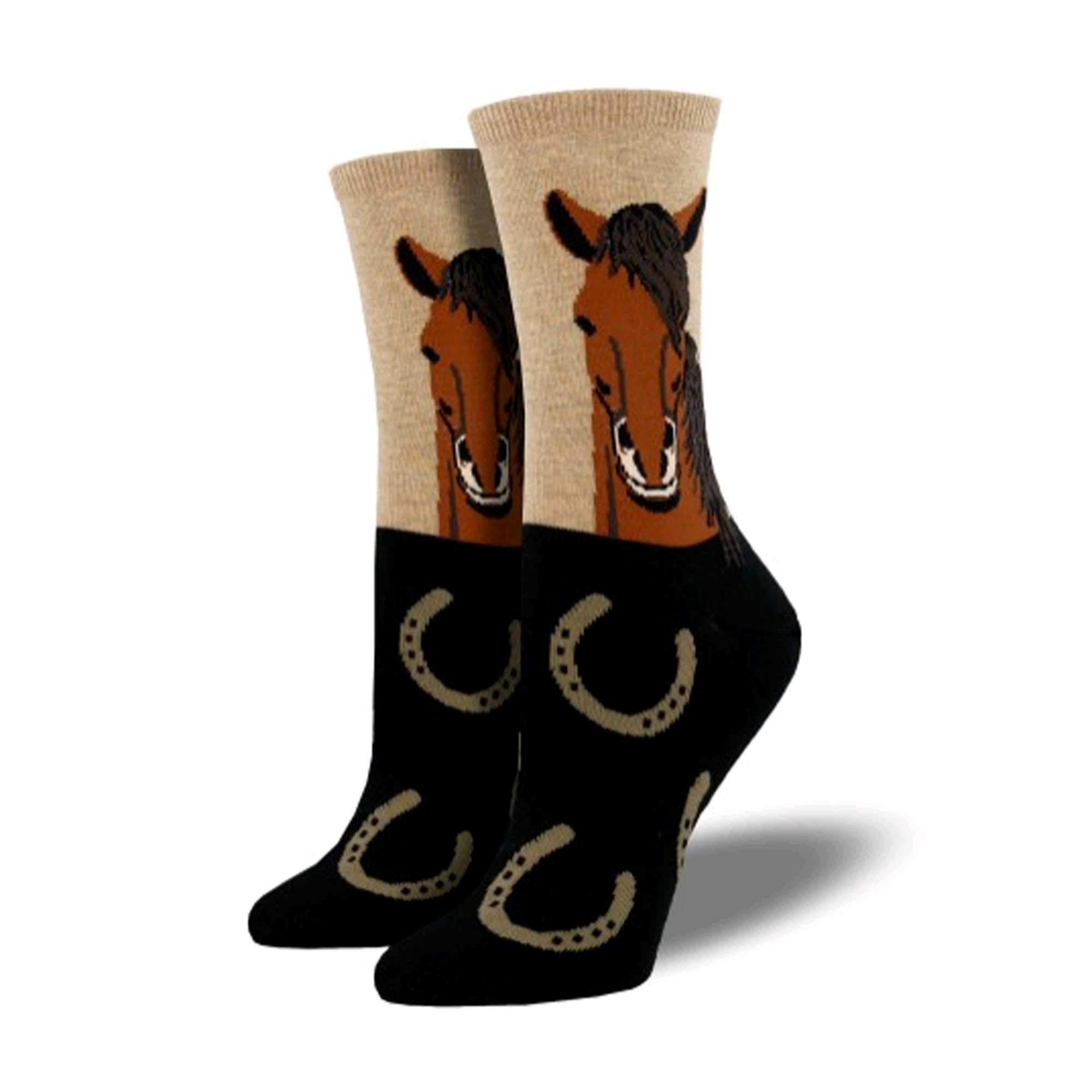 Horse Portrait socks by Socksmith women's quality cotton mix horse lover gift