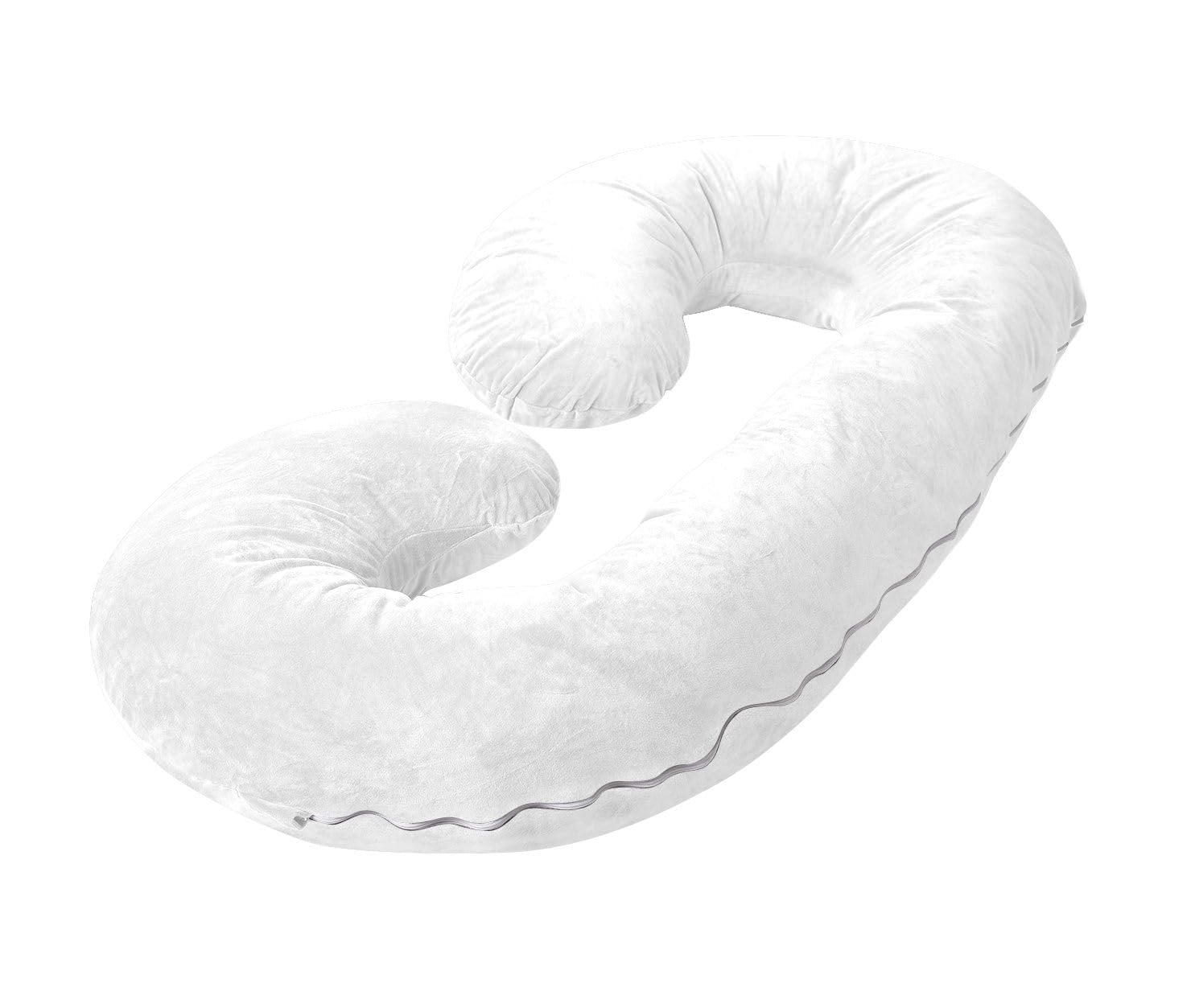 C-Shape Body Pillow, Pregnancy Pillows, Egyptian Cotton Cover White -55 Inch Pregnancy Pillows for Sleeping – Maternity Pillow and Pregnancy Must Haves Body Pillows for Adults