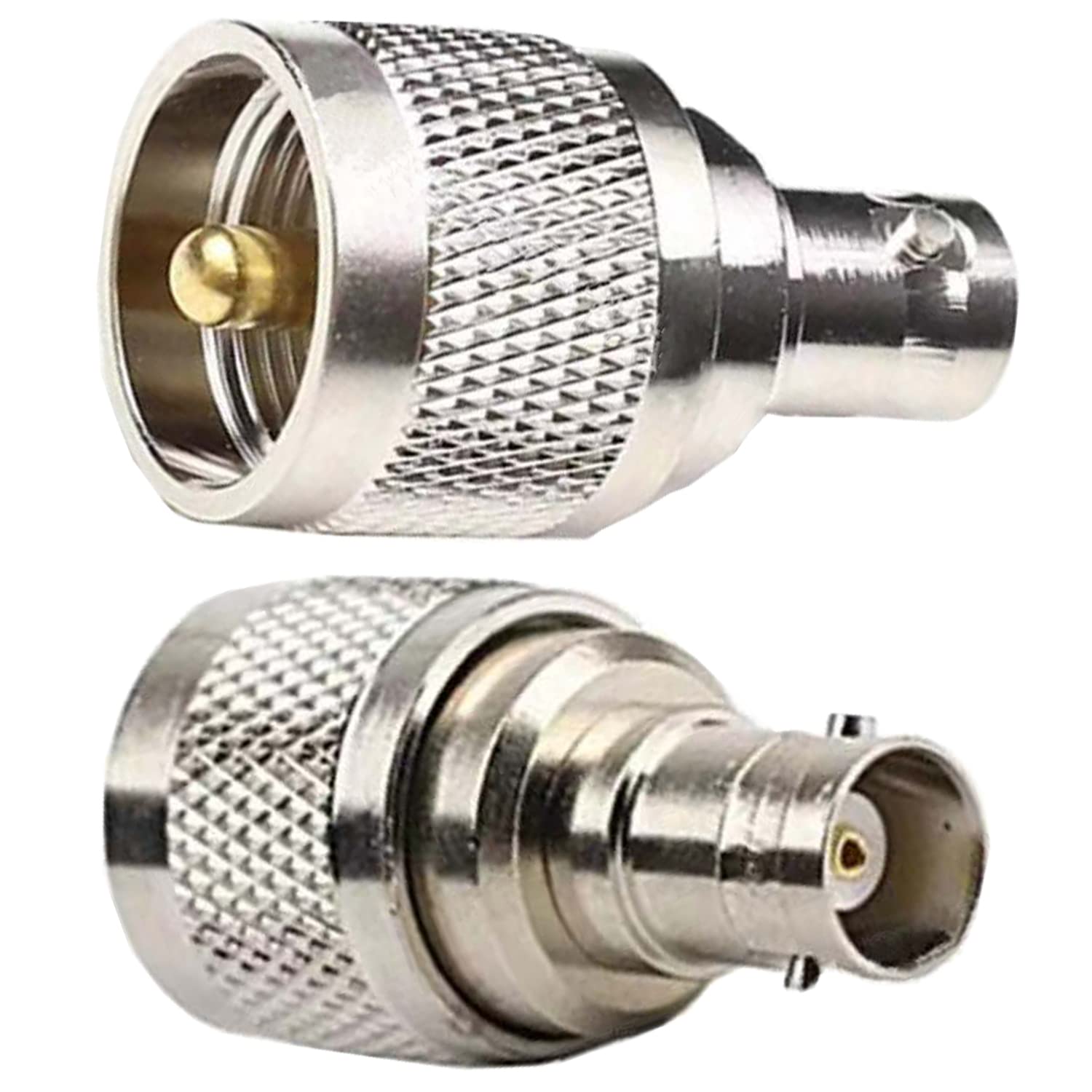 Fohevers 2 Pcs UHF Male PL259 to BNC Female Antenna Adapter for TV Wireless LAN Devices Wi-Fi Radios Television Broadcasting Cellular Signals - Image 3